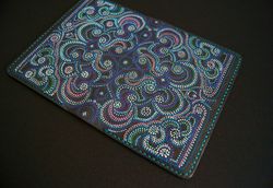 Handcrafted Leather Passport Cover, Patterned Passport Holder - Quality Italian Leather and Unique Design, 2 card slots