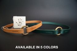 Personalized Leather Dog Collar for ID Tag - Stylish, Simple & Comfortable for Your Dog, Quality Italian Leather