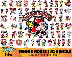 736 Minnie Mouse Svg Bundle, Disney Svg, Bow Dots Pink, Disney Files, Duck Daisy, Minnie Birthday, Minnie Bows, Minnie B