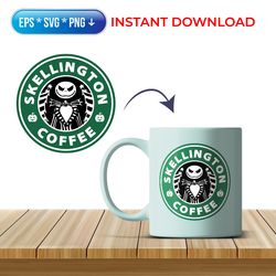 Skellington Coffee Starbucks Inspired SVG files for cricut Instant download