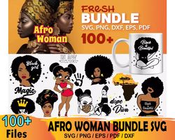 100 Afro Woman Bundle Svg, Black Girl Svg, Black Queen Svg