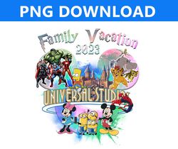Family Vacation 2023 Png, Mickey Ears Squa Shirt, Universal Trip Shirt, Birthday Family Shirt Png, Family Png For Shirt