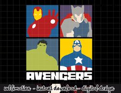 Marvel Avengers Assemble IronMan Hulk Thor Cap 4 Box png, sublimation