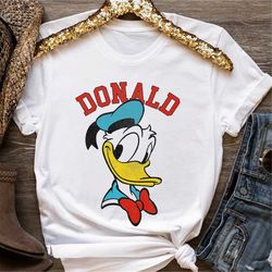 Disney Mickey And Friends Donald Duck Happy Big Face Shirt, Disneyland Vacation, Unisex T-shirt Family Birthday Gift Adu