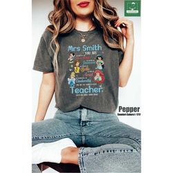 Comfort Colors Personalized Worlds Best Teacher Shirt, Teacher Day T-shirt, Disney Princess, Teacher Appreciation, Best