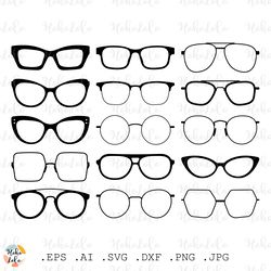 Glasses Svg, Glasses Bundle, Glasses Cricut, Glasses Templates Dxf, Clipart Png, Glasses Silhouette, Party Decor Svg
