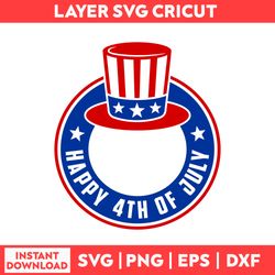 Happy 4th of July Svg, All American Svg, 4th Of July Svg, Patriotic Svg, American Svg - Digital File