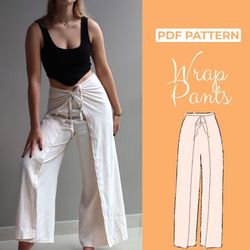 Palazzo Wrap Pants Sewing Pattern, Unbelievable Comfy and Easy Linen Wrap Pants, Palazzo Pants, Summer Wide Leg Pants