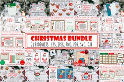 Christmas Bundle 21 Products, Christmas Svg, Christmas Card Svg