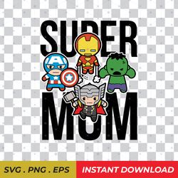 Marvel Chibi Super Mom SVG, EPS, PNG instant download