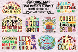 20 Files Christmas Quotes Svg Bundle, Xmas Png, Christmas Cookies