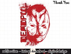 Marvel Deadpool Vertical Red Splatter Logo and Face png, sublimation