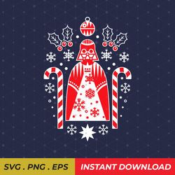 Star Wars Darth Vader Nordic Print Christmas Holiday SVG, EPS, PNG instant download