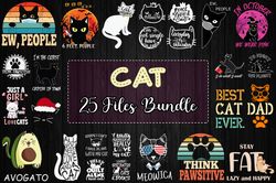 25 Files Cat Bundle Svg, Cat Svg, Cat Vector, Cat Clipart