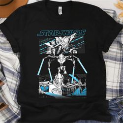 Star Wars General Grievous Lightsaber Panels T-Shirt Unisex T-shirt Birthday Shirt Gift For Men Women Kid Hoodie Sweatsh