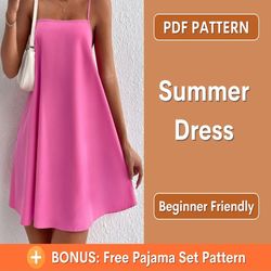 Dress Pattern | Summer Dress Pattern PDF | Simple Dress Pattern | Backless Dress Pattern | Open Back dress Pattern