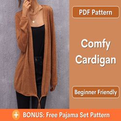 Cardigan Sewing Pattern | Women Sewing Pattern | Beginner pattern | Robe Pattern | S-XL | Beginner Sewing Project
