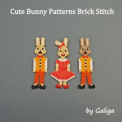 Easter Bunny Beaded Pattern Spring Holiday Beadwork Decorations Home Decor Rabbit Seed Bead Beading Brick Stitch Brooch