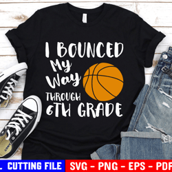 Basketball Svg, I Bounced My Way Through 100 Days, 6th Grade 100 Days Svg, File For Cricut & Silhouette