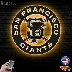 San Francisco Giants Led Sign, MLB Logo Metal Led Wall Sign, MLB Metal Logo, Giants LED Metal Wall Art, Decor CNC Cut