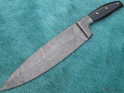 Custom Hand Made Damascus Steel Full Tang Kitchen Knife , Chef Knife With Sheath