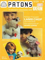 Lamb Chop Hand Puppet two versions to knit or crochet - Soft Toy Vintage patterns PDF Instant download