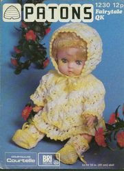 Doll clothes knitting patterns - Lacy prettiness for 16 in. (41 cm) baby doll - Vintage pattern PDF Instant download