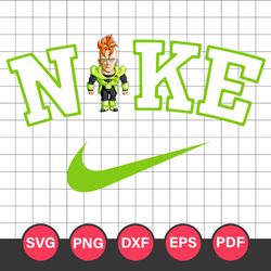 Android 16 x Nike Svg, Android 16 Svg, Dragon Ball Z Chibi Svg, Android Saga Svg, Anime Svg, Png Dxf Eps Pdf File