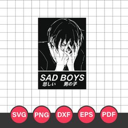 Anime Aesthetic Sad Boy Svg, Love Anime Svg, Anime Manga Svg, Anime Svg, Manga Svg, Png Dxf Eps Pdf File