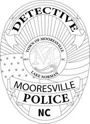 Police Badge, Mooresville Police Detective Badge, Seal, Custom, Ai, Vector, SVG, DXF, PNG, Digital