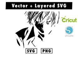Light Yagami svg and png files for cricut machine , anime svg , manga svg , Goku svg