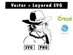 Portgas DS svg and png files for cricut machine , anime svg , manga svg , Goku svg