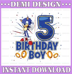 Personalized Sonic Birthday Boy Age Png, Boy Birthday Png, Sonic Birthday Png, Birthday Sonic Png, Digital Download