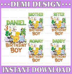 Personalized Safari Jungle Birthday Png, Animals birthday Png, Zoo birthday party Png, Birthday boy, Digital Download
