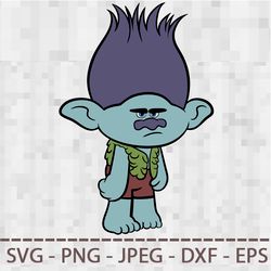 Poppy Trolls Branch SVG PNG JPEG Digital Cut Vector Files for Silhouette Studio Cricut Design