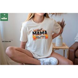 Hot Mama Checkered Shirt, Mama Flame T-shirt, Mothers Day Sweatshirt, Funny Mama Tee, Melting Smiley Face Shirt, Gift Id