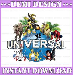 Colorful Spotlight Universal Studios Singapore Florida Png, Universal Studios Png digital file, Cartoon Character Png, V