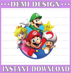 Mario Png Clipart image Birthday Png, Digital File Printable Sublimation Party Png, Stickers Cake Topper Design, Instant