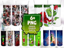 The Grinch Christmas Collage Tumbler Wrap -20 oz Sublimation Tumbler Wrap -PNG Digital File