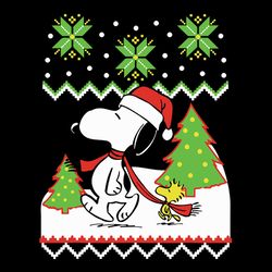 Peanuts Santa Snoopy svg, Ugly Christmas svg, silhouette svg fies
