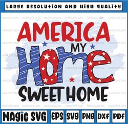 America My Home Sweet Home sublimation transfer design download png, sublimate, American flag, Van, Fourth of July, subl