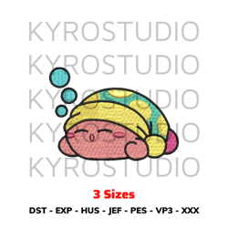 Kirby Sleeps Design, Anime Design, Embroidery Design File, Chibi Design, Cute Design, Embroidery Design.