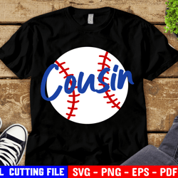 Baseball Cousin Svg, Little Sister Svg, Funny Baseball Svg, Girl Baseball Shirt Svg, Boy Biggest Fan Svg For Cricut