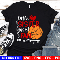 basketball sister svg, little sister biggest fan basketball svg, girl basketball, heart on that court svg for cricut