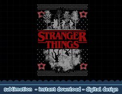 Netflix Stranger Things Ugly Christmas Sweater Style png,digital print