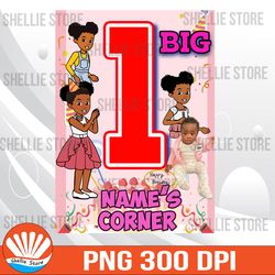 Custom Name Age African American Birthday Girl Png, Graci.es Corner Party Png, Custom Title Family Matching Png Digital