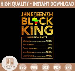 Juneteenth Black King Png, Melanin Nutrition Facts Png Digital Instant Download, Juneteenth Png