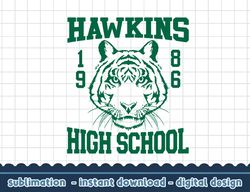 Stranger Things 4 Hawkins High School Green Logo png,digital print