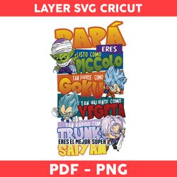 Papa Png, Piccolo Png, Son Goku Png, Vegeta Png, Super Saiyan Png, Dragon Ball Super Png, Father's Day Png -Digital File
