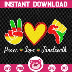 Digital File - Peace Love Juneteenth PNG, Juneteenth PNG, Juneteeth Day Png, Black History BLM African American, Digital